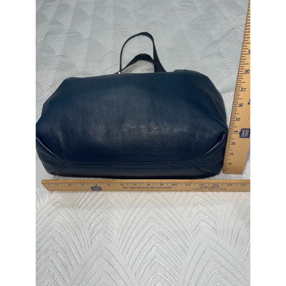 Michael Kors Navy Camden Blue Leather Drawstring Hobo Shoulder Bag Tassel - Picture 9 of 14